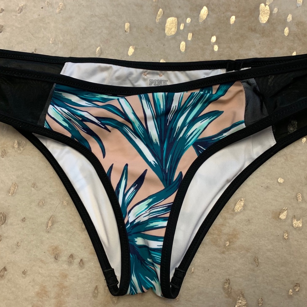 PINK palm leaf bikini bottom! Never worn!